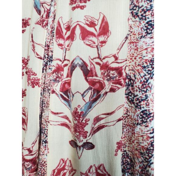 Free People Romper Womens Small Trapeze Bohemian Rayon Strappy Back Lace Up Side - Picture 4 of 12